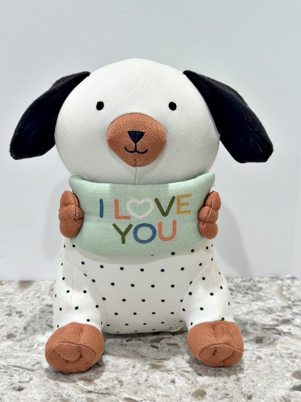 Pillowfort Puppy Dog Target Plush I LOVE YOU Stuffed Soft Toy Polka Dot 8 Inch